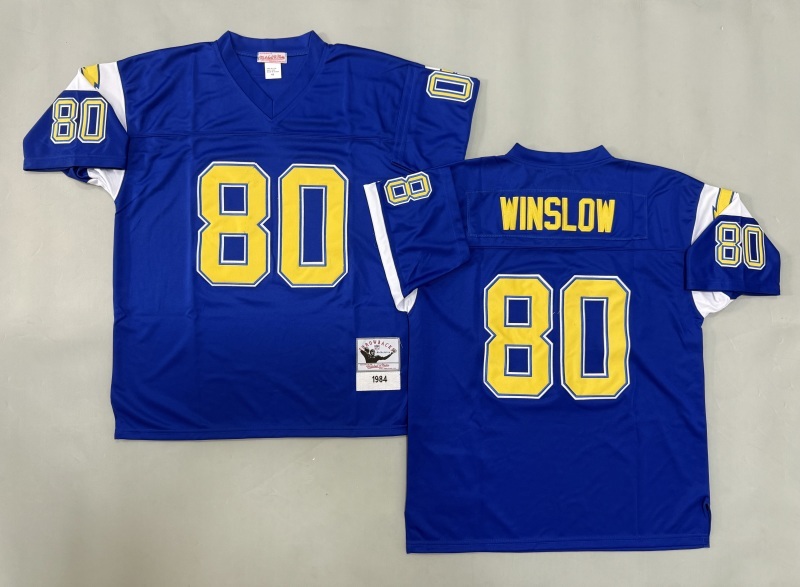 Men 2025 Los Angeles Chargers #80 Winslow blue Throwback Limited NFL Jersey style 001->los angeles chargers->NFL Jersey